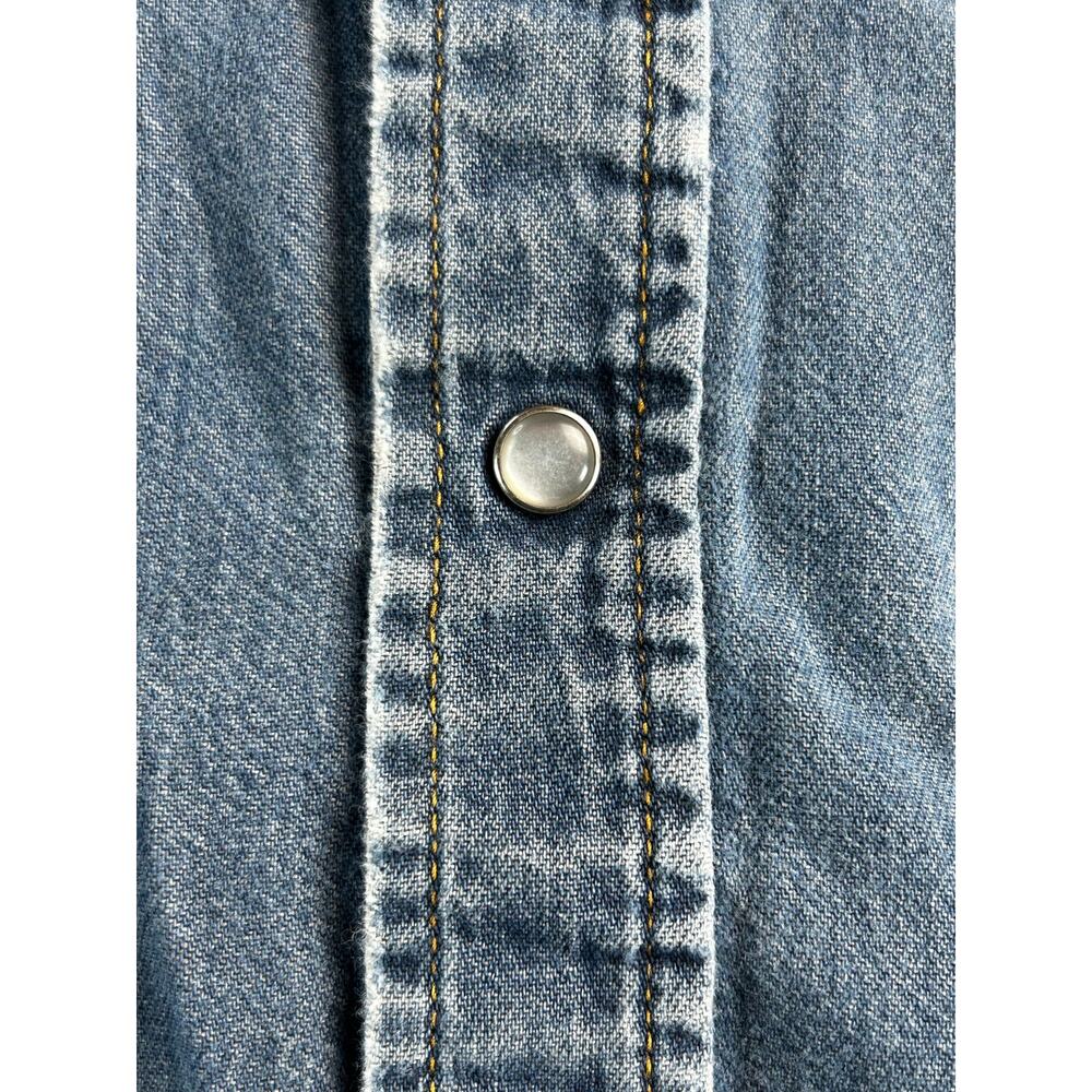 Wrangler FR Flame Resistant Western Denim Work Shirt Men's Medium Regular - Picture 5 of 16